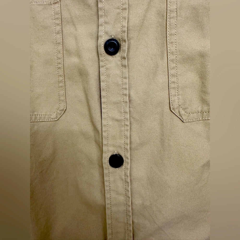 Men’s RSQ SZ L Tan Button Down Long Sleeved Shirt Gently Worn - Picture 4 of 9
